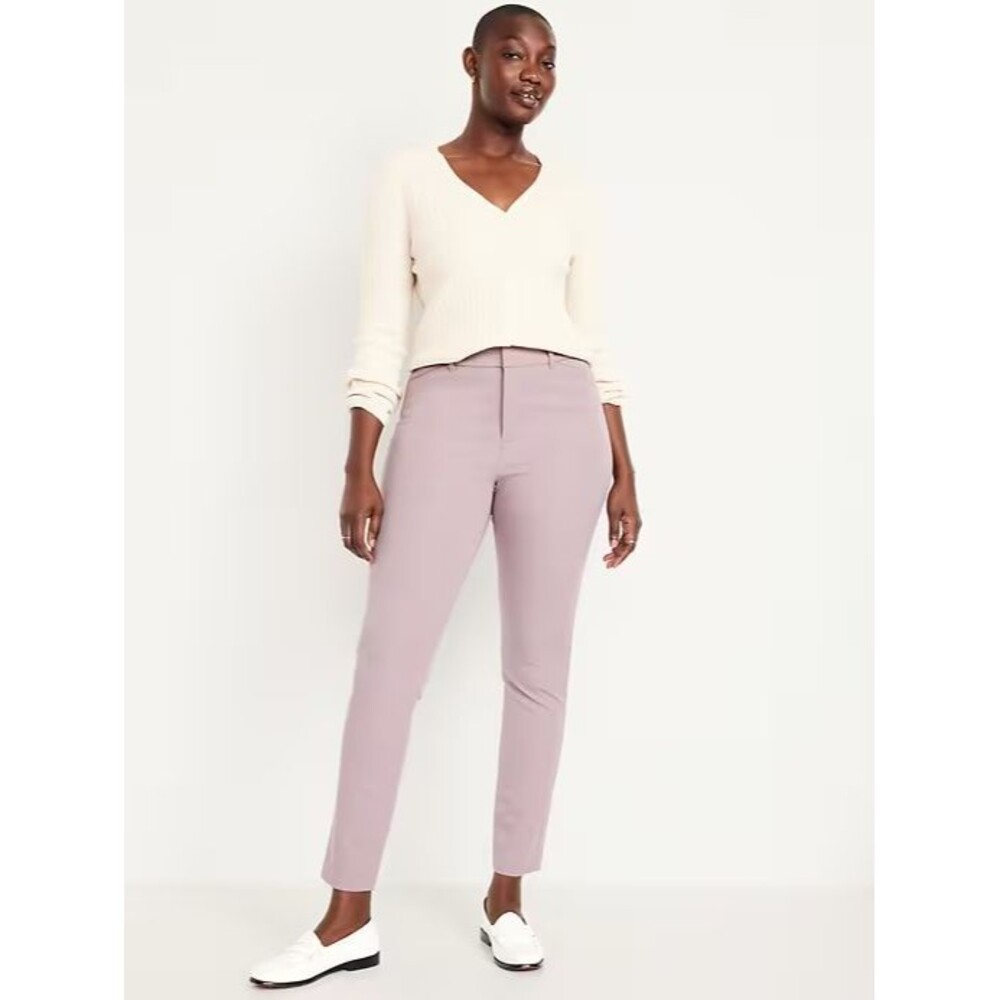 Old Navy Pixie Skinny Ankle Dress Pants Women 16 Pink Stretch Career Office NEW
